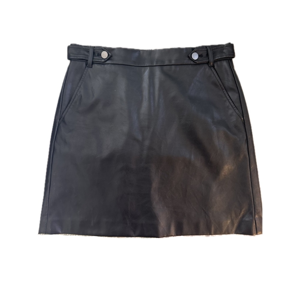 Black Faux Leather Skirt